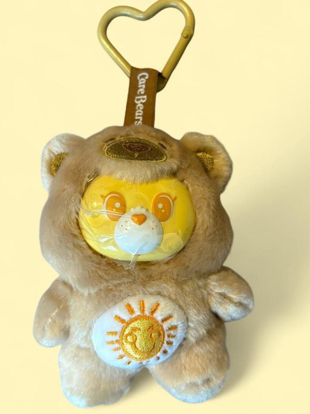 Yellow Care Bear Animal Costume Keychain